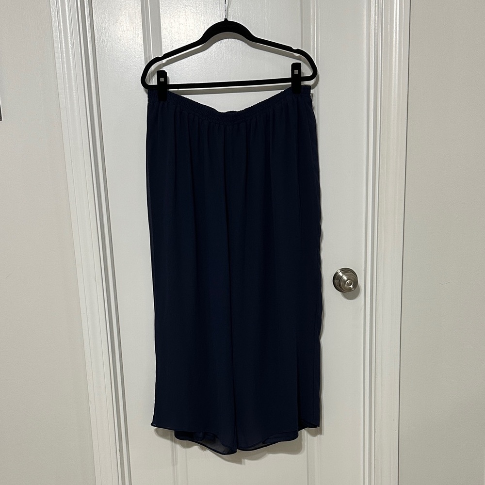 Elegant Navy Blue Women's 3 Piece Pants Set